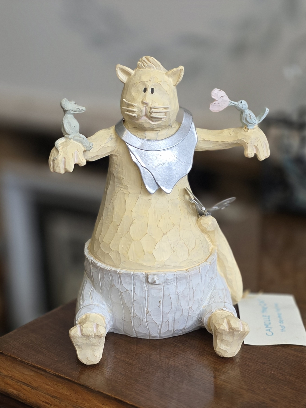 Funky Farm Collection Camille the Cat Whimsical Cottagecore Shelf Sitter Decor